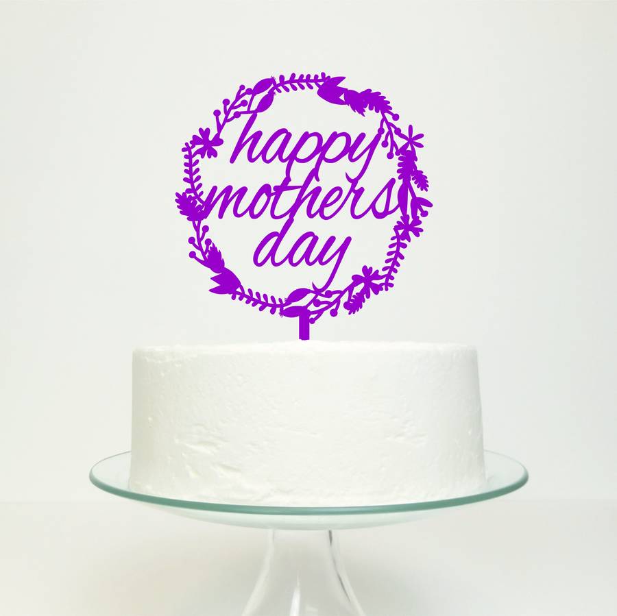 happy mothers day floral wreath cake topper by miss cake ...