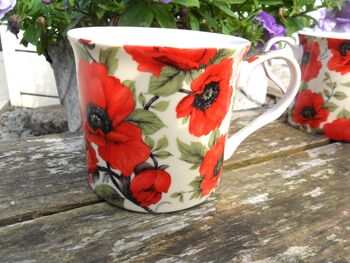 Set Of Four Gift Boxed Palace Mugs In Red Poppy Design, 8 of 9