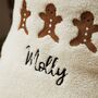 Personalised Gingerbread Cream Borg Christmas Gift Sack, thumbnail 4 of 5