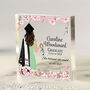 Personalised Female Graduation Gift – Custom Blossom Acrylic Block With Graduate Portrait And Name, thumbnail 1 of 5