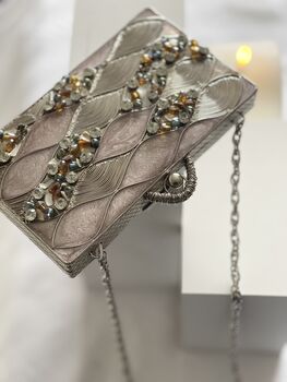 Gitega Pink And Silver Bead Clutch, 3 of 6