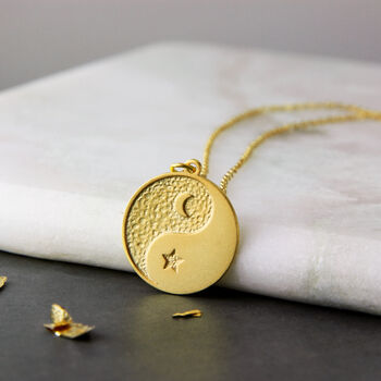 Sun And Moon Yinyang Vermeil Necklace, 2 of 9