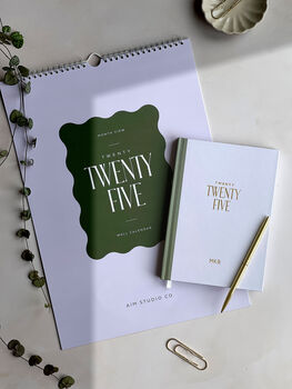 2025 Personalised Diary Bundle With Wall Calendar And Pen, 9 of 10