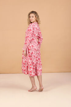 Indian Cotton Cherry Blossom Print Dress, 2 of 3