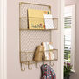 Brass Double Magazine Rack With Hooks, thumbnail 3 of 5