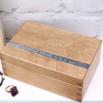 Personalised Wooden Anniversary Keepsake Box, 2 of 11