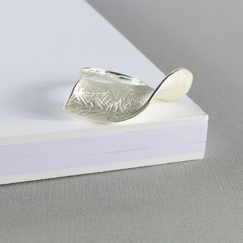 Silver Plated Wave Statement Ring, 3 of 5