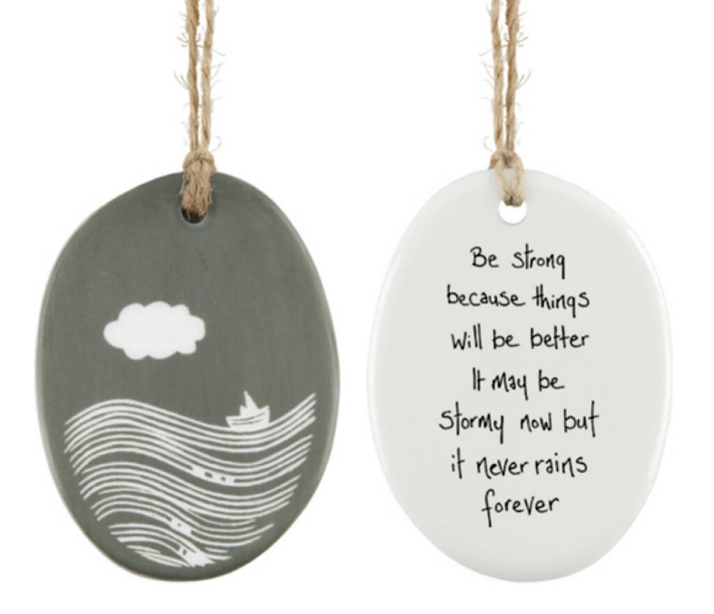 ‘Be Strong’ Porcelain Message Token Positivity Gift, 1 of 2