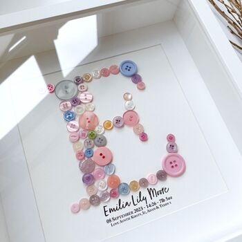 Personalised New Baby Gift | Initial Nursery Frame, 2 of 7