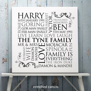 Personalised Square Family Word Art Print, 7 of 9
