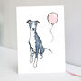 Blue Whippet Birthday Card, thumbnail 1 of 9