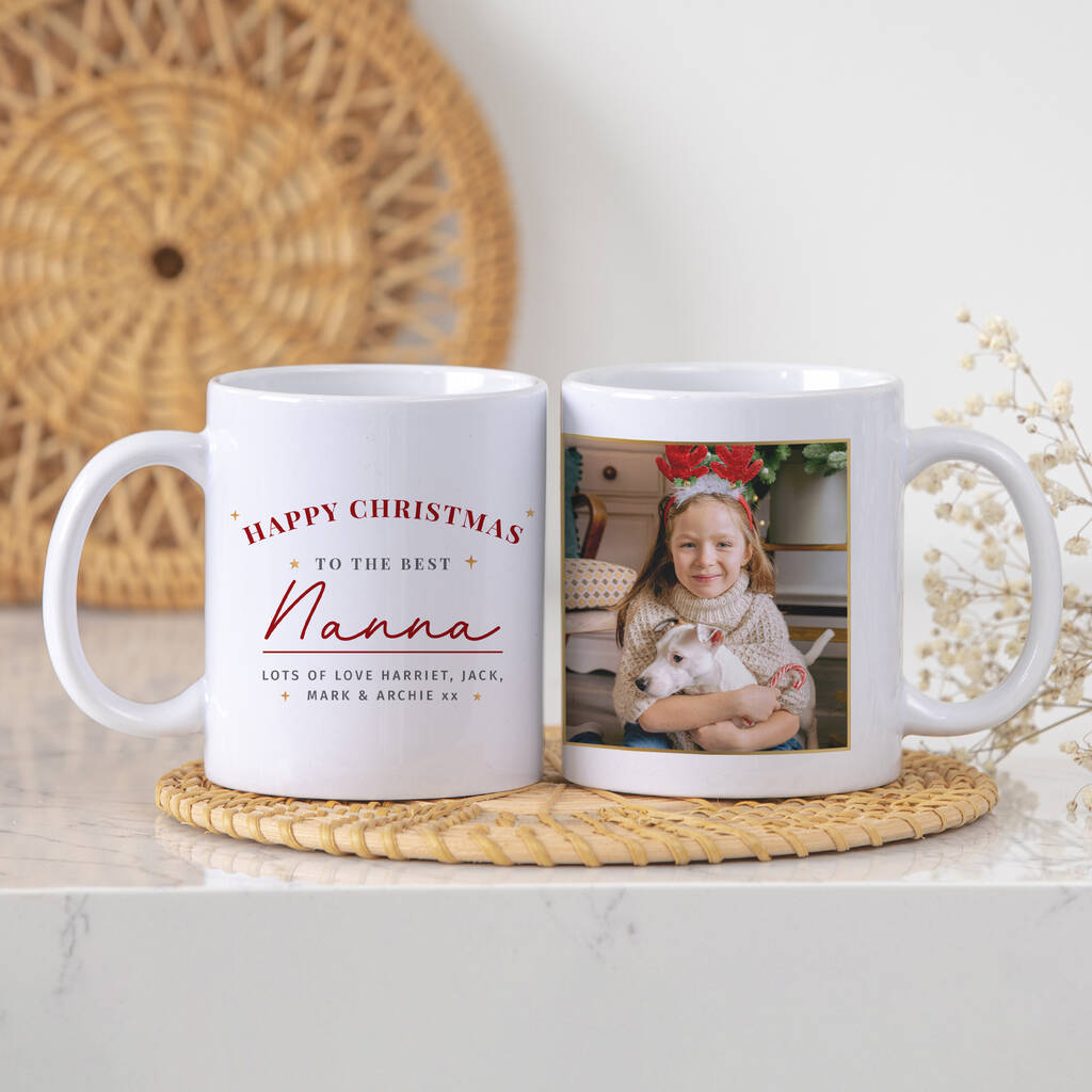 Personalised Christmas Family Photo Mug Gift For Nanny Grandma, 1 of 4