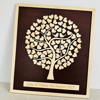 Love Birds Personalised Tree Wedding Guest Book, 5 of 5