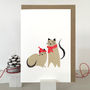 Two Cats Christmas Card, thumbnail 2 of 4