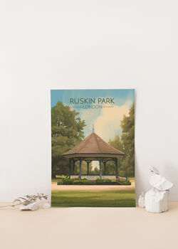 Ruskin Park London Travel Poster Art Print, 2 of 8