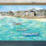 St Ives Harbour Upcycled Collage Greetings Card, thumbnail 1 of 4