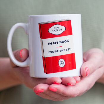 Personalised Book Cover Mug For Teacher, 2 of 3