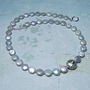 White Coin Pearl And Silver Necklace, thumbnail 1 of 6