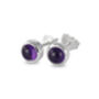 Birthstone Stud Earrings – February Amethyst Gemstone, thumbnail 2 of 3