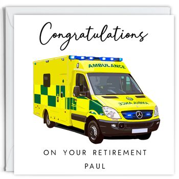 Personalised Paramedic Ambulance Retirement Card, 2 of 2