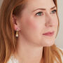 Blue Topaz And Pearl Stud Drop Earrings, 18k Gold Vermeil, thumbnail 5 of 7