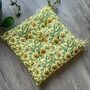 Bahar Floral Seat Pad In Yellow, thumbnail 1 of 4