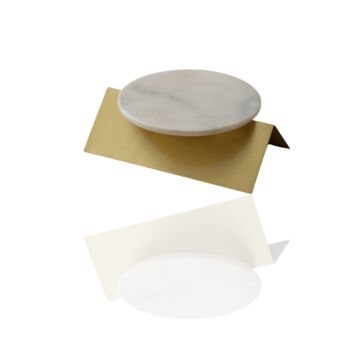 Handmade White Marble Serving Platter With Pyramid Base, 2 of 2