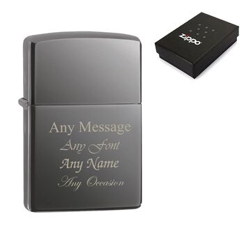 Personalised Black Ice Zippo Windproof Lighter, 2 of 4