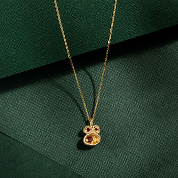 Lichen Pendant Gold Vermeil Plated Birthstone Necklace, 11 of 12