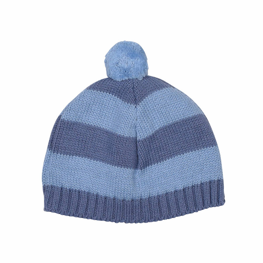 baby boys blue bobble hat by toffee moon | notonthehighstreet.com