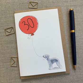 Personalised Bedlington Terrier Birthday Card, 2 of 5