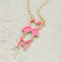 Pink Flamingo Lovebird Necklace, thumbnail 7 of 9