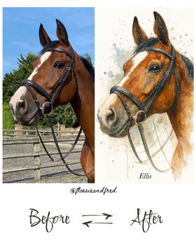 Personalised Dog, Horse And Pet Watercolour Portrait, 10 of 12