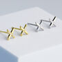 Sterling Silver Sparkly Cross Stud Earrings, thumbnail 1 of 5