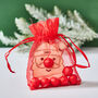 Personalised Chocolate Santa Christmas Place Setting And Bag Of Chocolate Noses, thumbnail 2 of 3