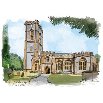Personalised Wedding Venue Or Church Illustrated Print, 11 of 12