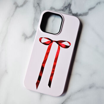Red Ribbon Personalised Phone Case, 4 of 6
