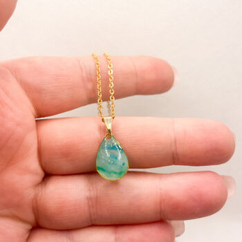 Aqua Blue Dainty Teardrop Necklace For Her, 7 of 11