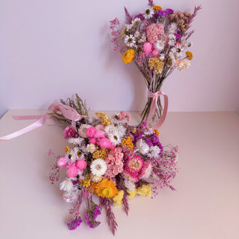 Pink Dried Wildflower Bouquet, 2 of 10