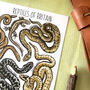 Reptiles Of Britain Watercolour Postcard, thumbnail 8 of 10