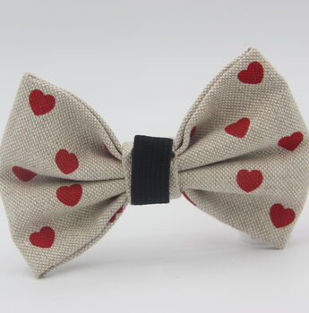 Red Hearts Dog Bow Tie, 3 of 9