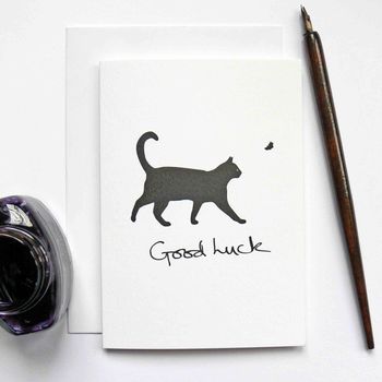 Good Luck Black Cat Greeting Card, 2 of 2