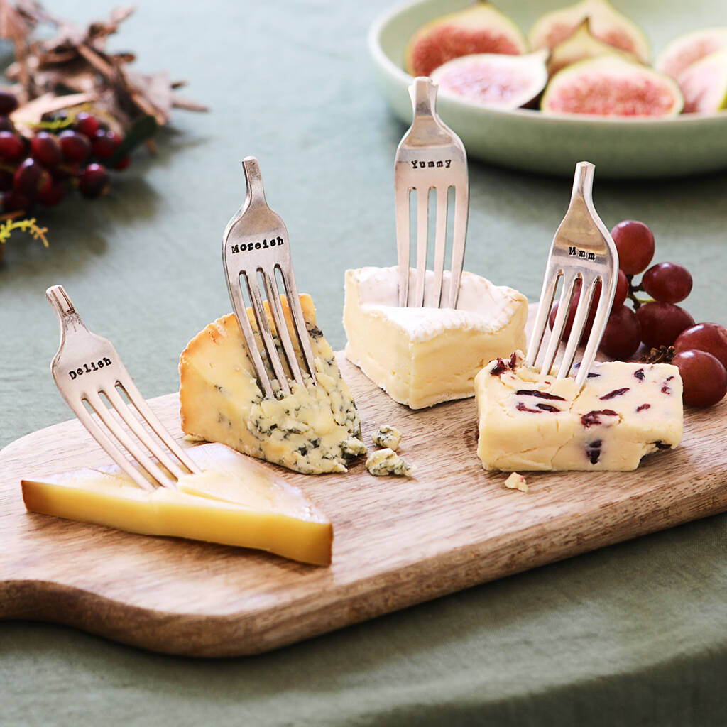 Personalised Vintage Silver Plated Cheese Markers Set, 1 of 2