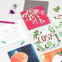 Pink Mistletoe Christmas Card, thumbnail 7 of 10