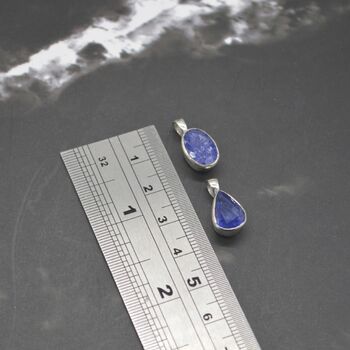 Tanzanite Silver Pendant Necklace: Oval Or Teardrop, 5 of 5