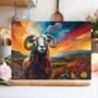 Black Faced Sheep Textured Glass Chopping Board, thumbnail 3 of 8