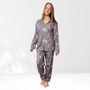 Grey And Pink Floral 100% Cotton Ladies Pyjamas, thumbnail 3 of 8