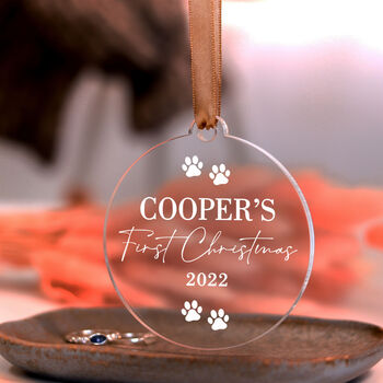 Puppy's First Christmas Personalised Dog Decoration, 7 of 11