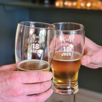 Personalised 18th Birthday Gift Pint Glass, 4 of 12