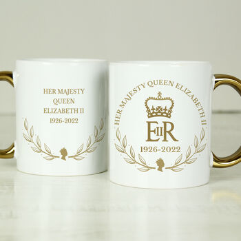 Personalised Queen Memorial Gold Handle Mug, 5 of 5